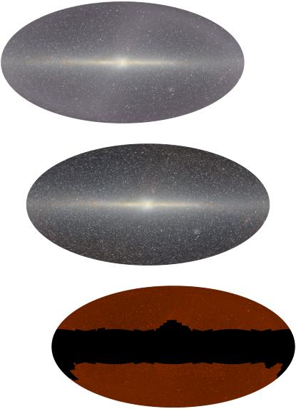 Image of near IR sky before and after foreground subtraction